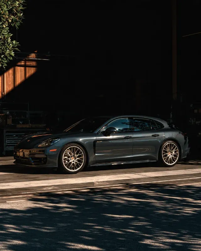 A slate grey Panamera